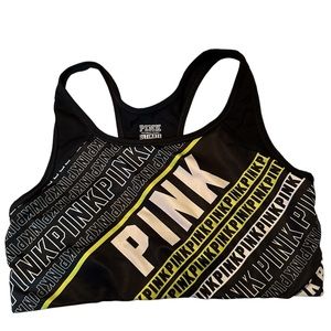 PINK black sports bra Med EUC